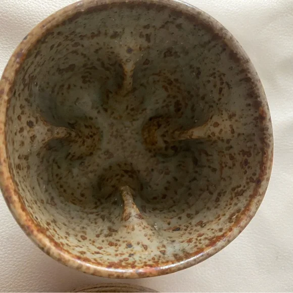 Mid Century 1970’s handmade stonewear Rustic Ceramic Teapot and Cup Set